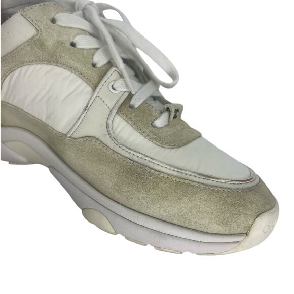 Chanel 2020 CC Logo Low Top Mixed Media Suede and Leather Nylon Chunky Sneakers - Picture 12 of 16